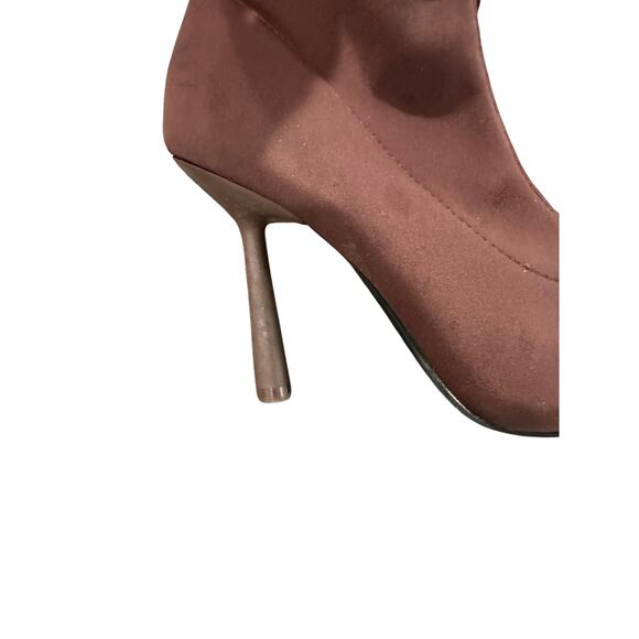 NWT. Zara Brown Stretchy Fabric Sock Style Ankle Boots. Size 7.5 - Picture 2 of 4